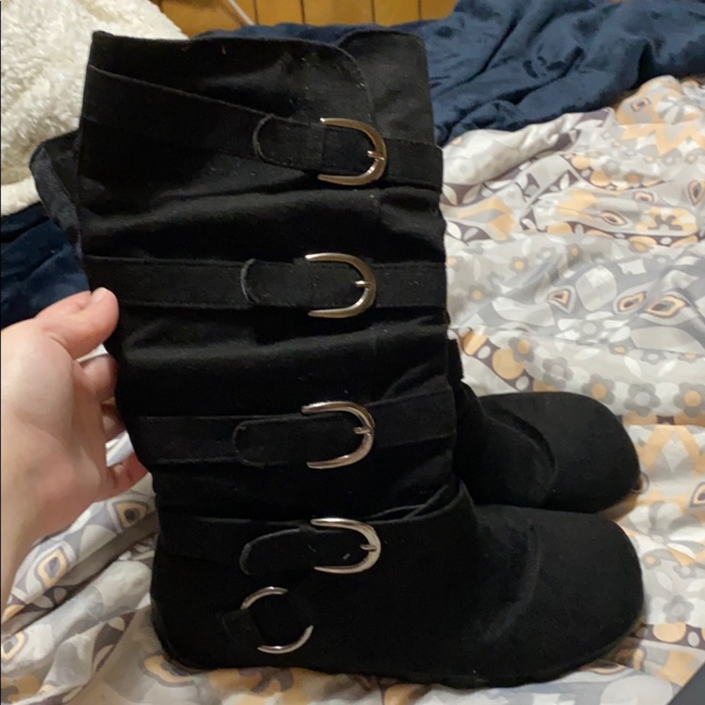 Black Buckle Boots
